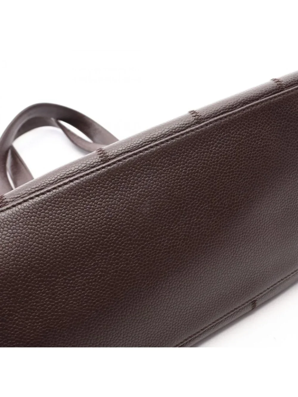 Chanel Shoulder Bag Choco Bar Dark Brown Caviar Leather